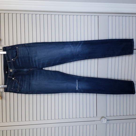 3x1 Medium Wash Distressed Busted Knee Skinny Jeans, Size 25 - Picture 2 of 13